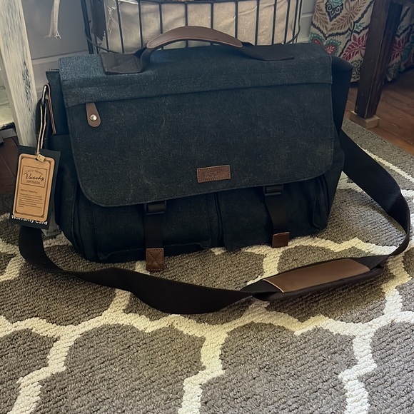 🆕 Vaschy Laptop Bag, NWT, Grey/Brown, Trendy - Picture 7 of 15